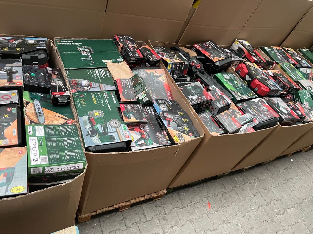 Parkside power tool liquidation pallet overview