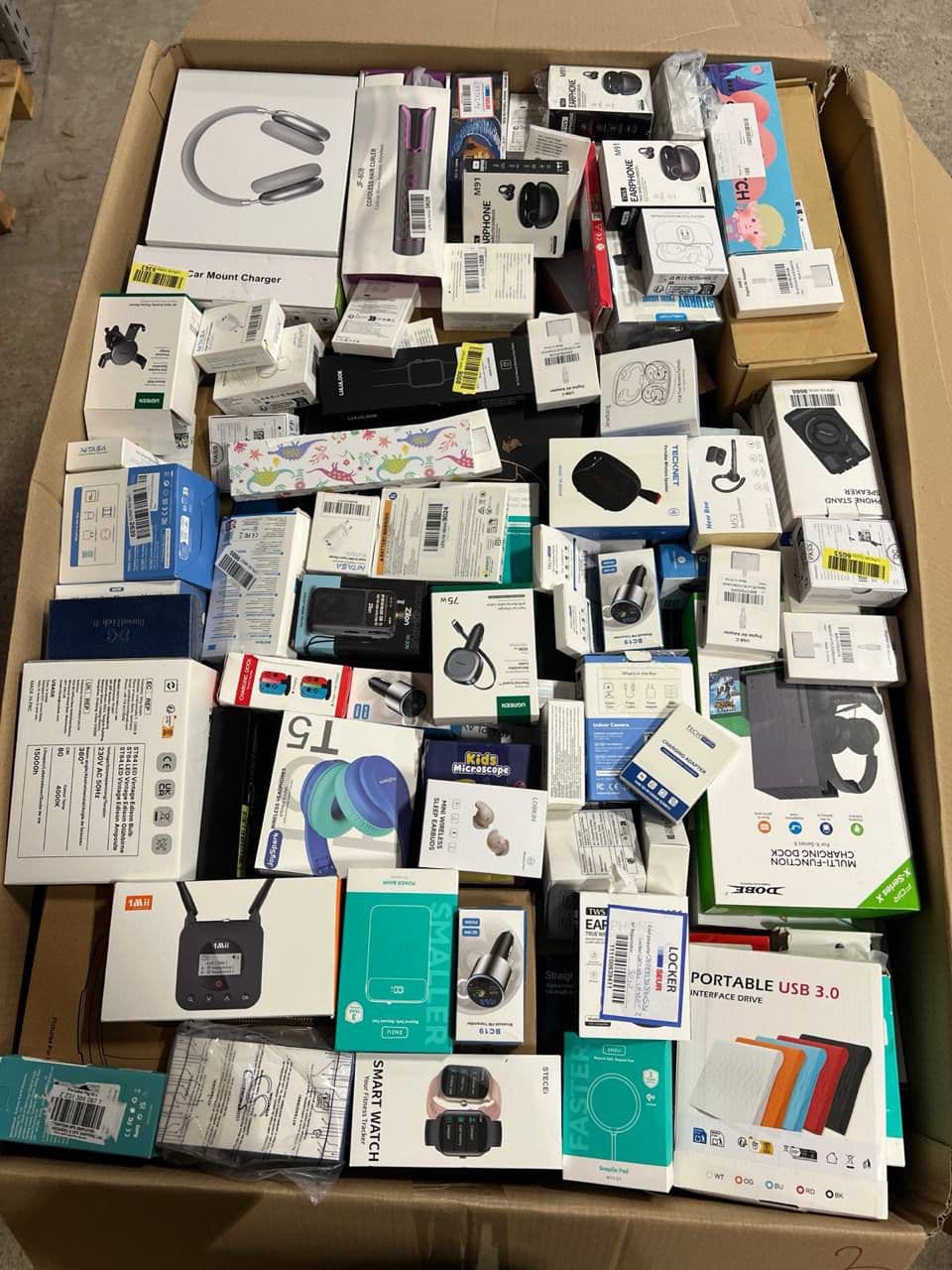 Mixed consumer electronics pallet ready for export